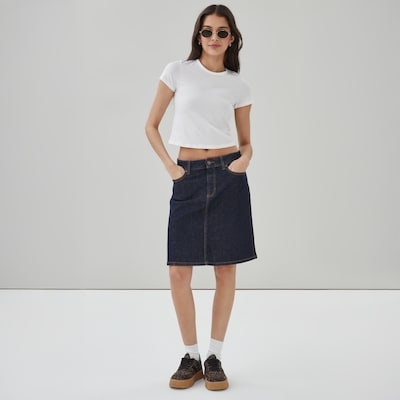 Jupe classique en denim - Laver Foncé