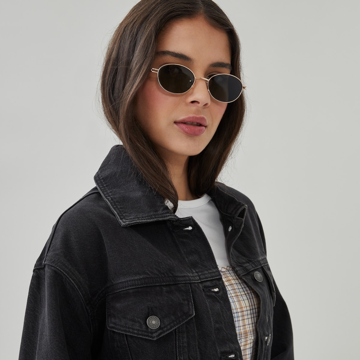 Veste ample en denim - Noir