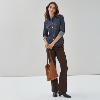 Denim Button-Up Shirt - Dark Wash