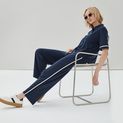 Wide Leg Pant - Navy