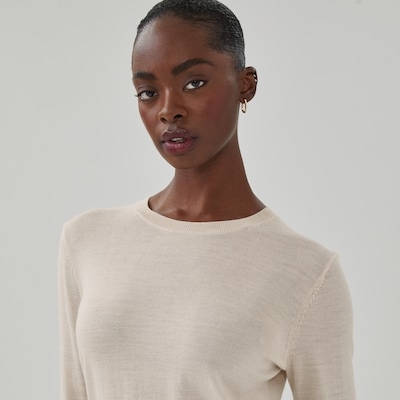 Crew Neck Merino Sweater - Oatmeal