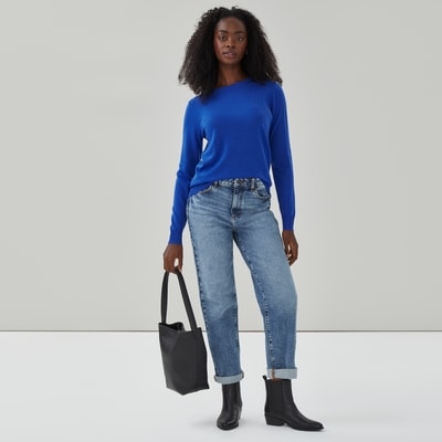 Crew Neck Merino Sweater - Bright Blue