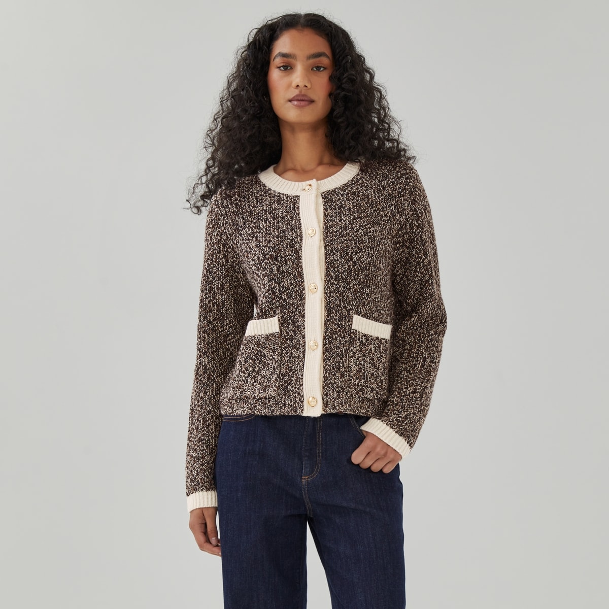 Cardigan en tweed
