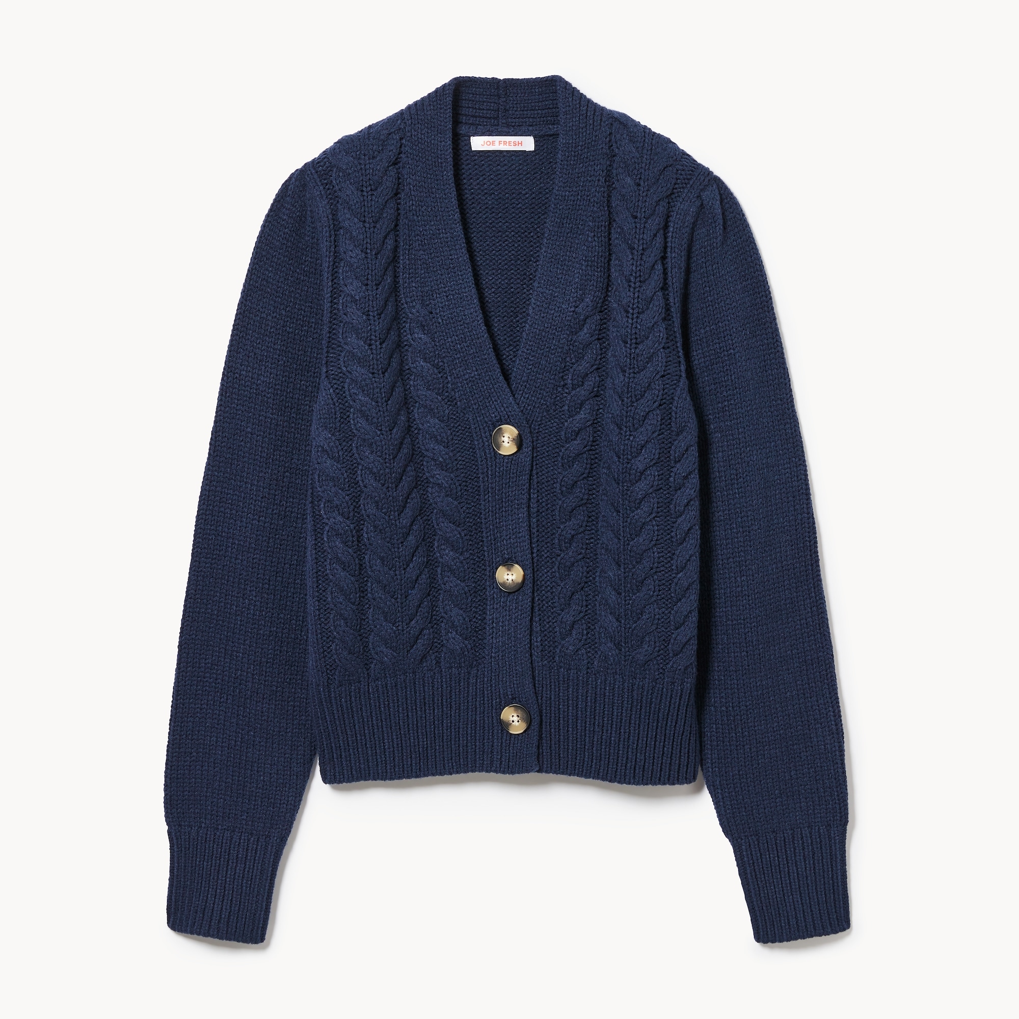 Cable Knit Cardigan in Navy from Joe Fresh