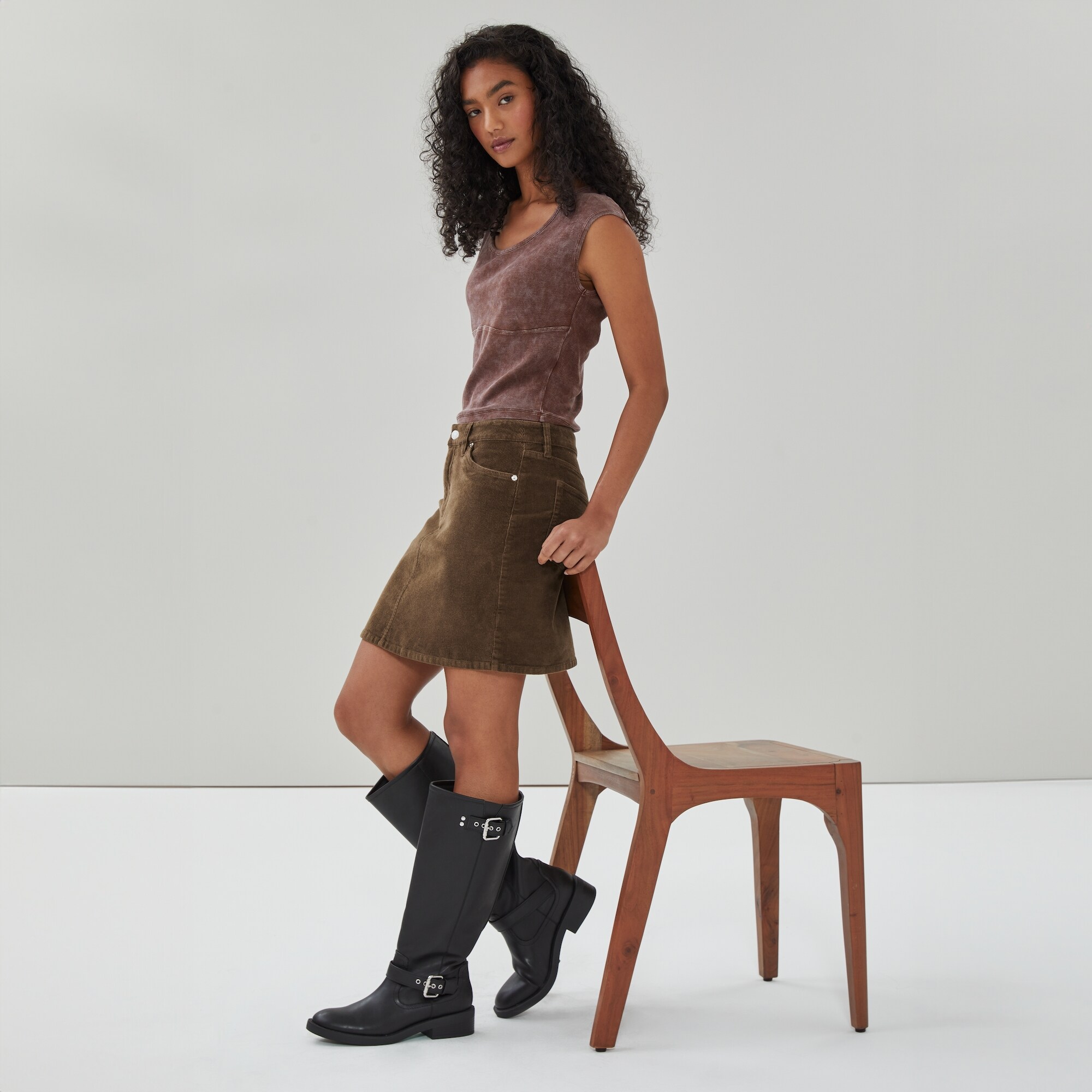 andmary Elsa corduroy jacket mini skirt