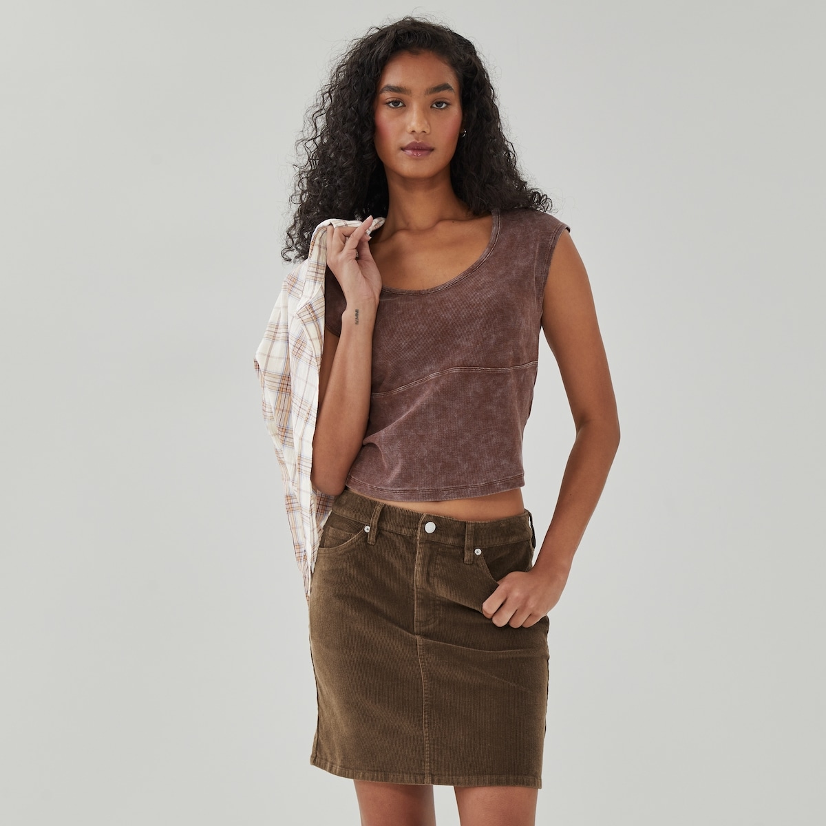 Minijupe en velours ctel