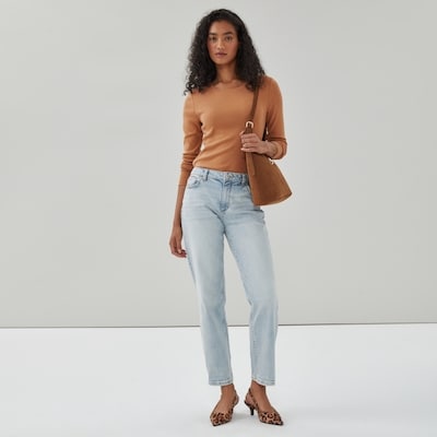 Organic Cotton Essential Long Sleeve Top - Light Brown