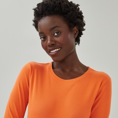 Organic Cotton Essential Long Sleeve Top - Dusty Orange