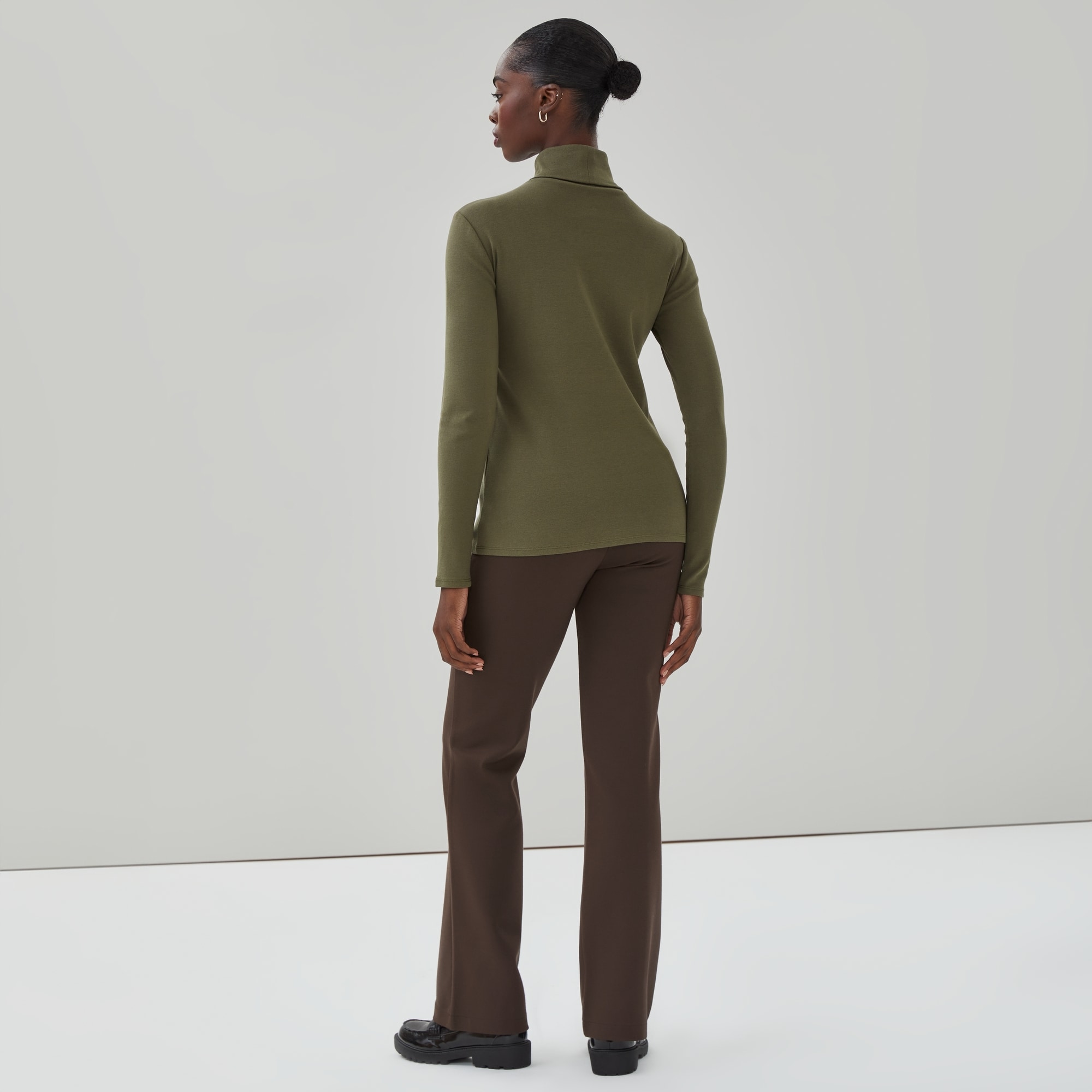 Organic Cotton Essential Turtleneck in Dark Olive from Joe Fresh