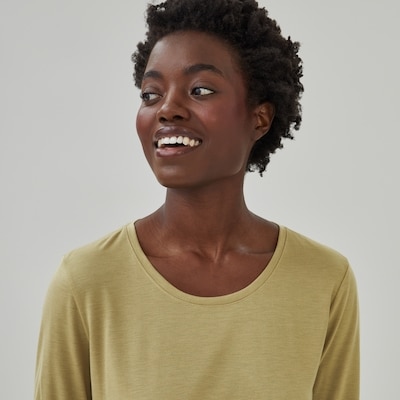 Relaxed Long Sleeve Top - Light Olive