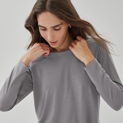 Relaxed Long Sleeve Top - Ash Grey