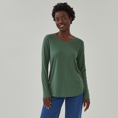 Relaxed Long Sleeve Top - Army Green
