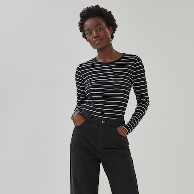 Haut essentiel manches longues en coton biologique - Noir