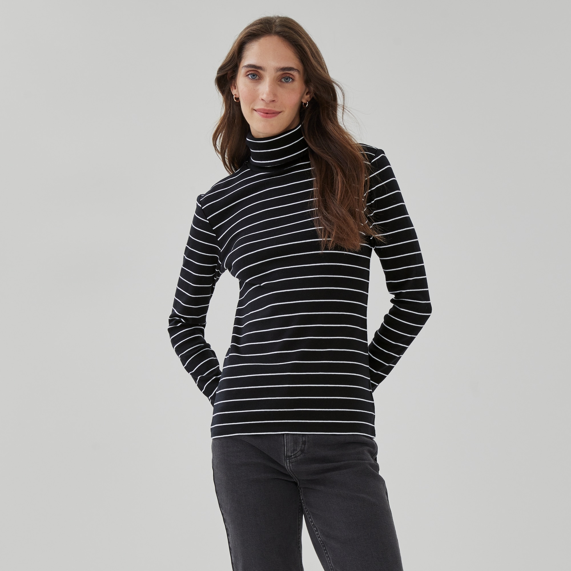 Ribbed Sweater Organic Cotton Turtleneck Womens Organic Cotton