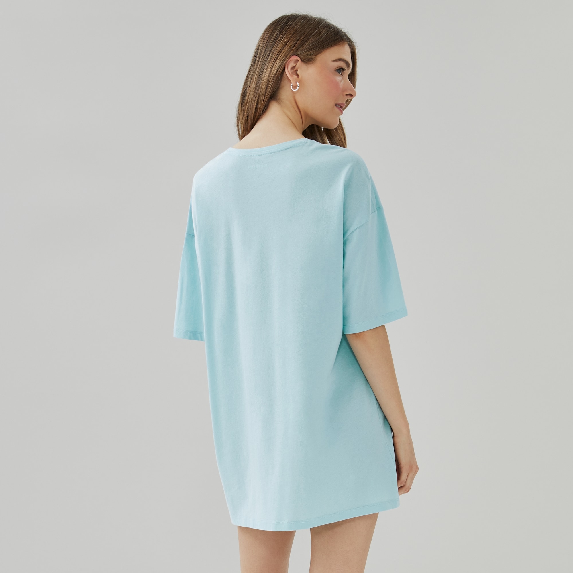 Oversized Sleep Dress in Light Blue from Joe Fresh