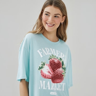 Oversized Sleep Dress - Light Blue