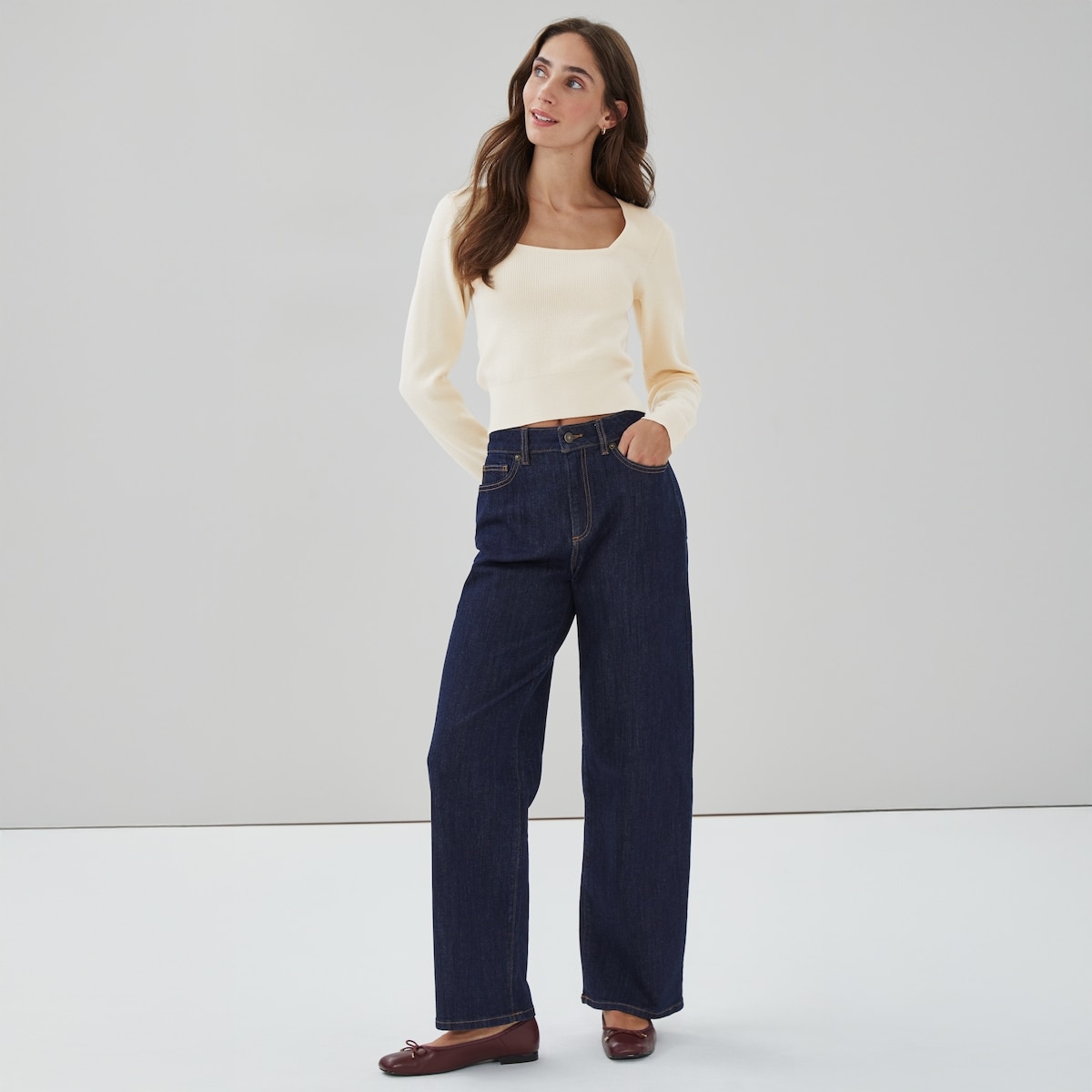 Joe Fresh Chandail à col carré à mailles perlées 1 ea, 39,00 $/1ch