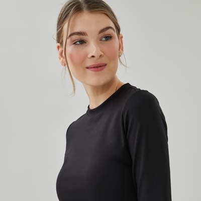 Haut sport à manches longues extensible 4 sens - Noir