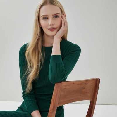 Wide Ribbed Long Sleeve - Dark Green