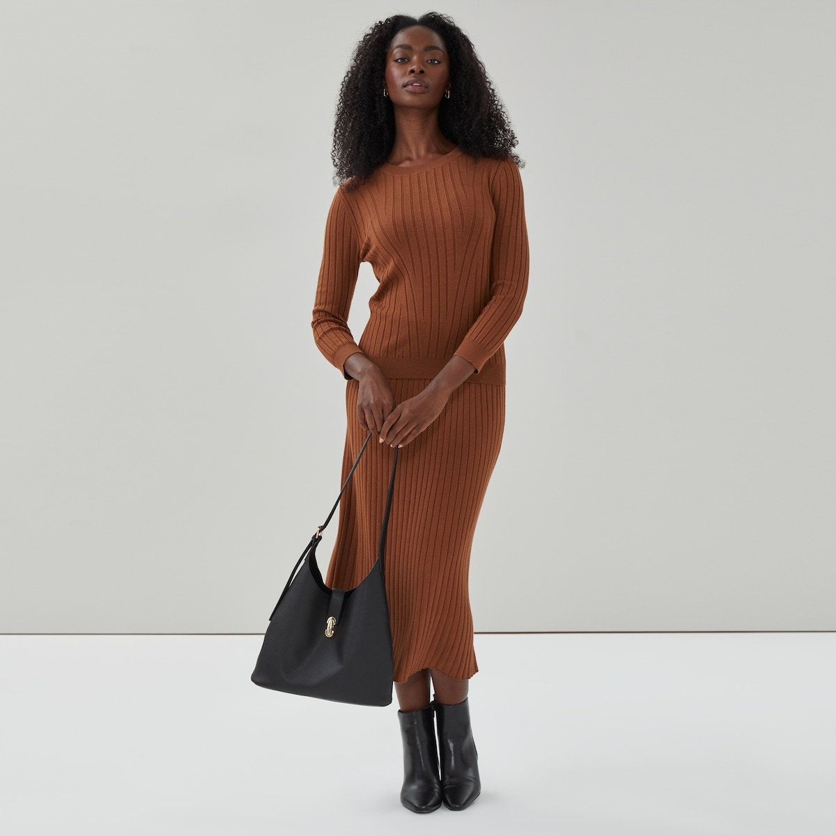 Wide Ribbed Long Sleeve - Umber