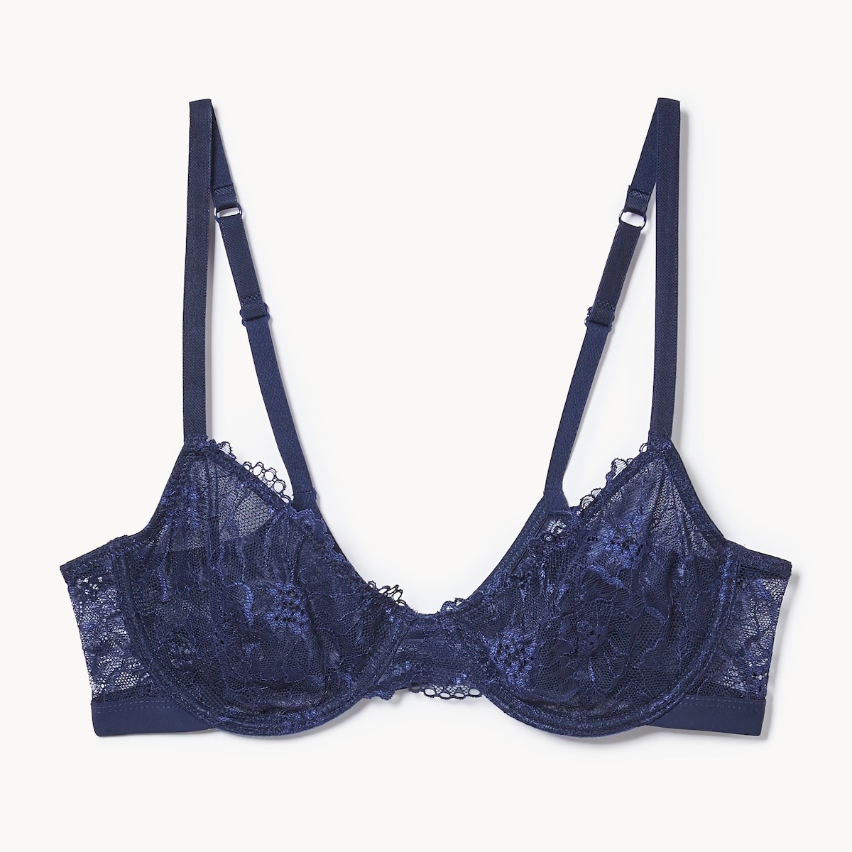 Soutien-gorge armature avec dentelle - Marine