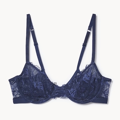 Lace Underwire Bra - Navy