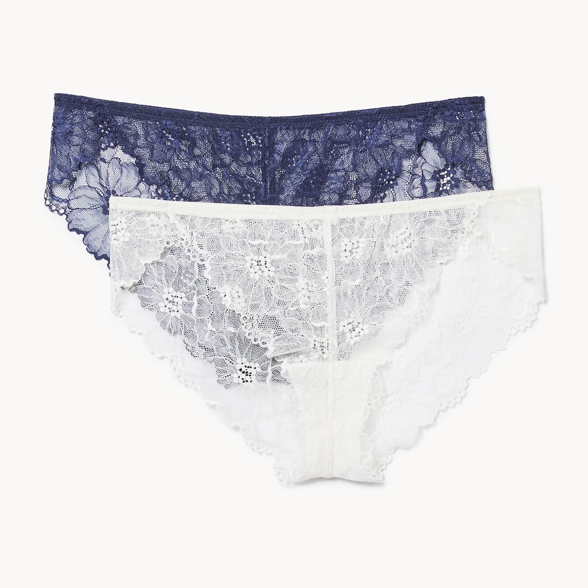 Ens. 2culottes bikini en dentelle - Marine