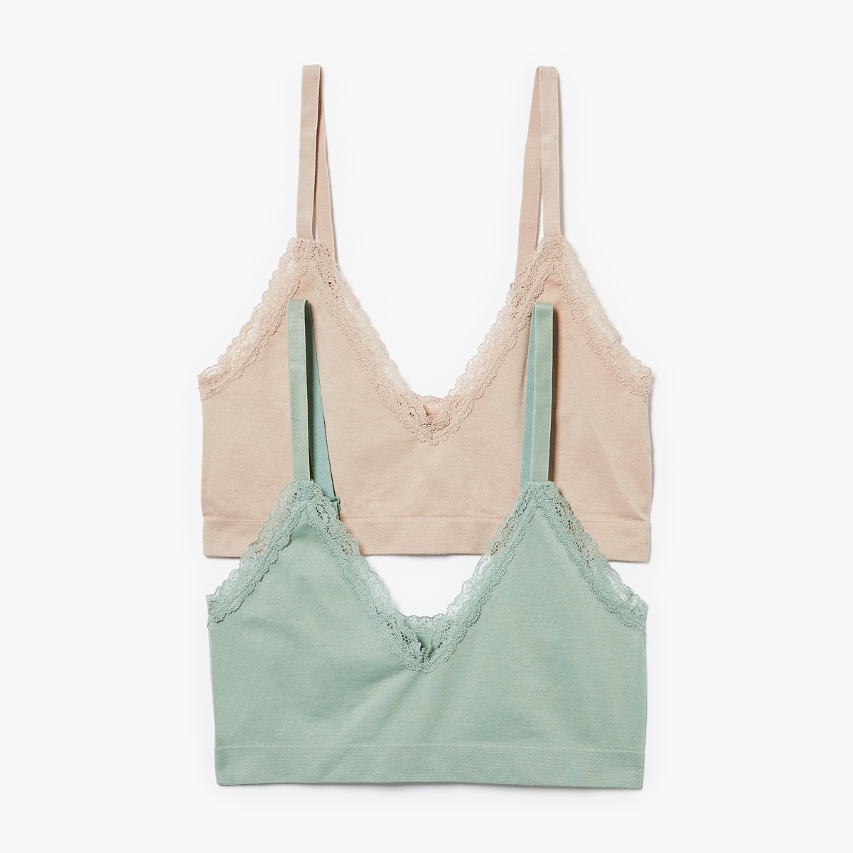 Ens. 2bustiers courts sans couture - Vert