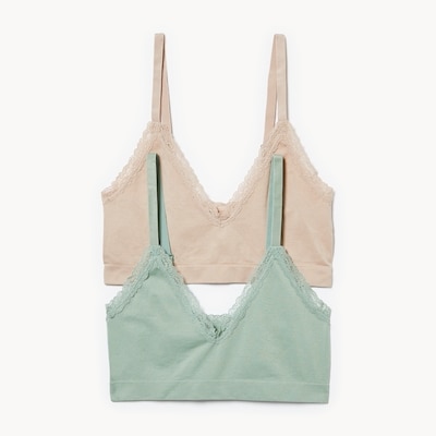 2-Pack Seamless Lace Bralette - Green