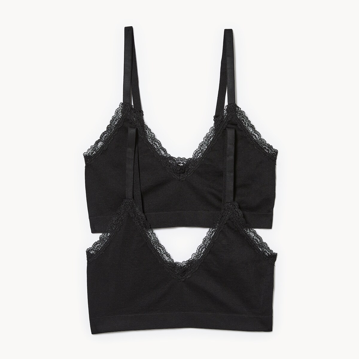 2-Pack Seamless Lace Bralette - Black