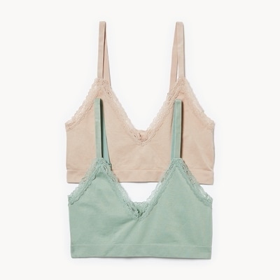 2-Pack Seamless Lace Bralette - Green