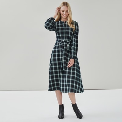 Henley Long Sleeve Maxi Dress - Navy