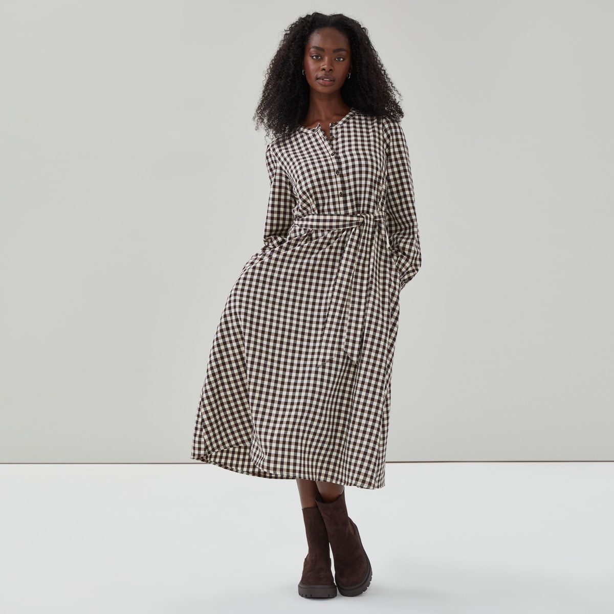 Henley Long Sleeve Maxi Dress