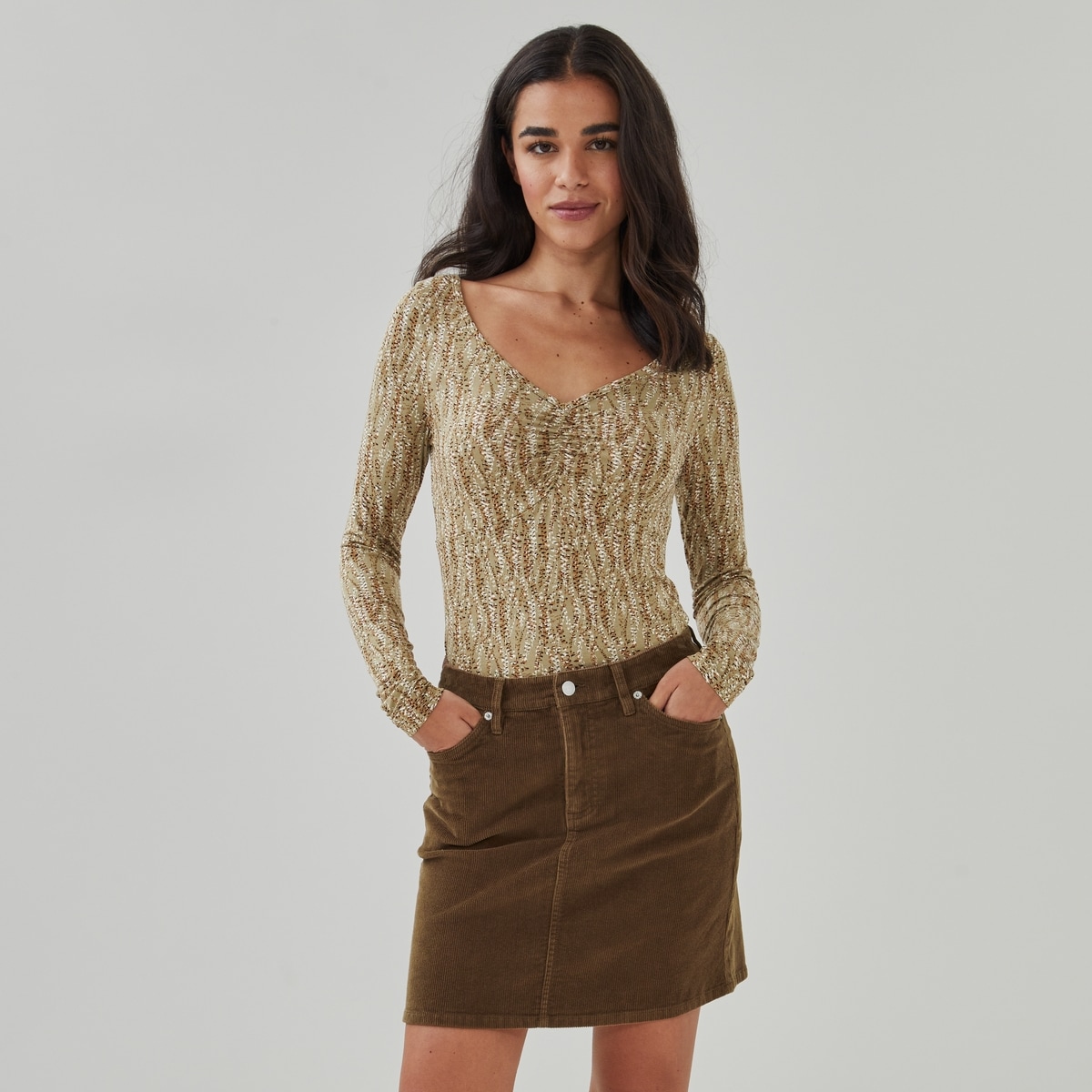 Ruched Long Sleeve Top