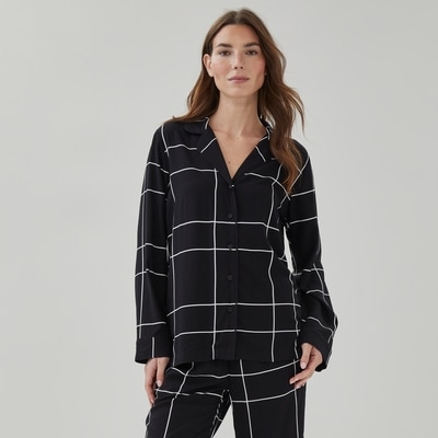 Chemise de nuit imprimée - Noir