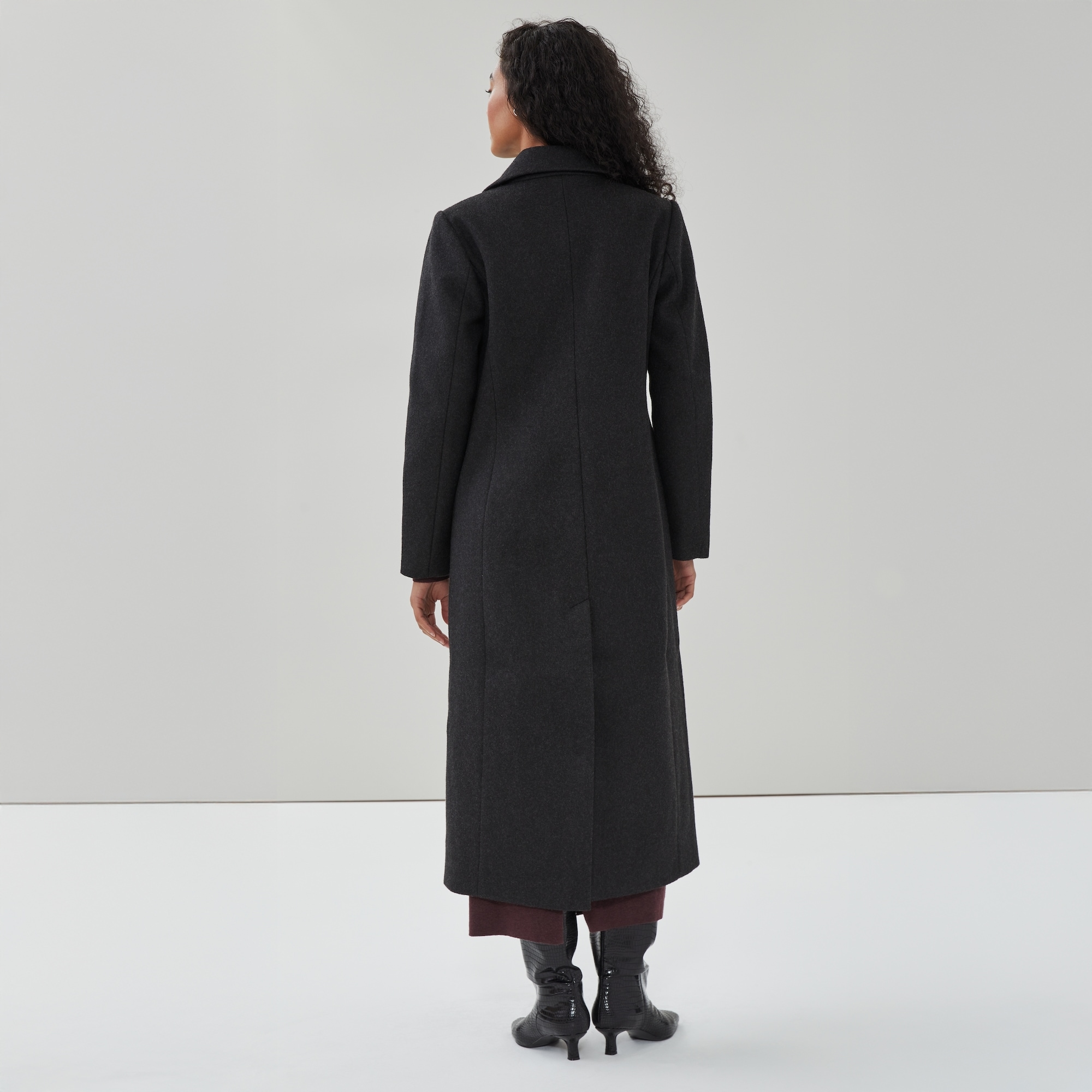 Structured Melton Car Coat in Charcoal Mix from Joe Fresh