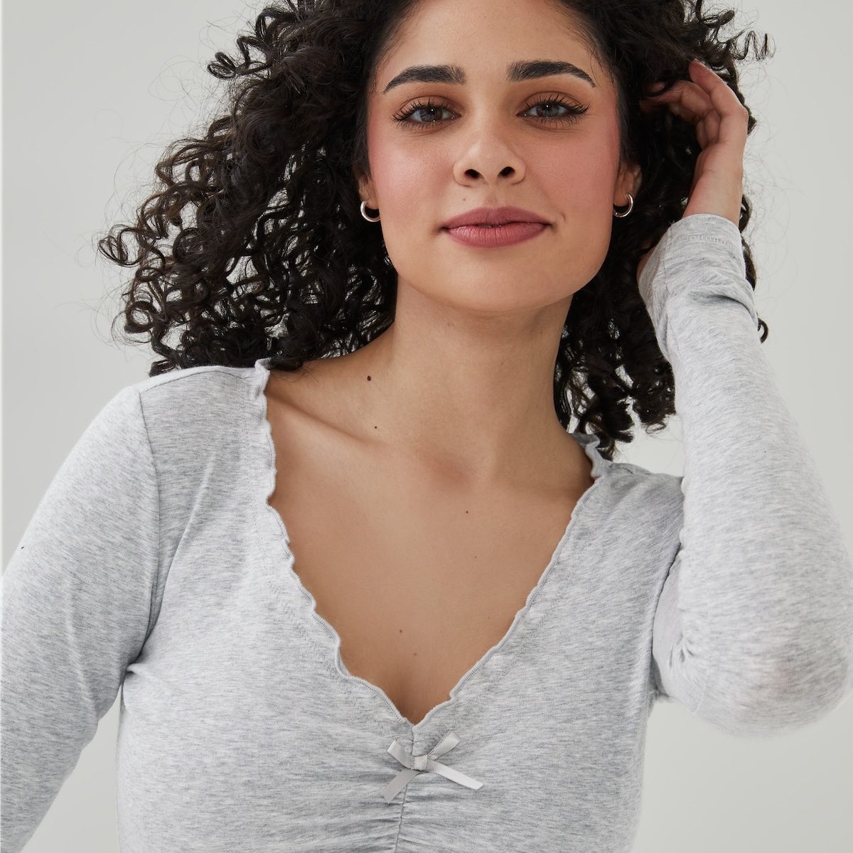 Long Sleeve Lounge Top - Grey Mix