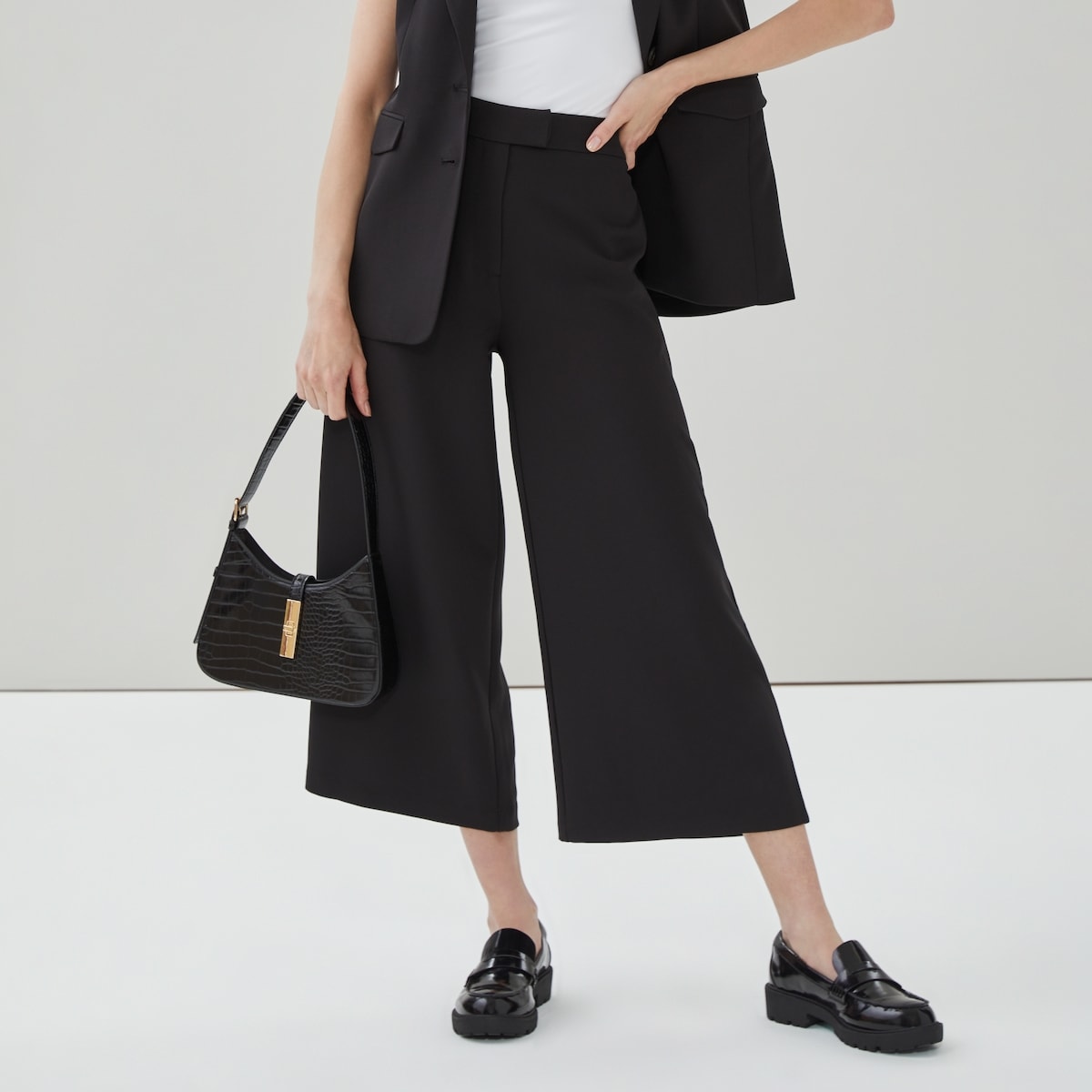 Crepe Culotte Pant - Jf Black