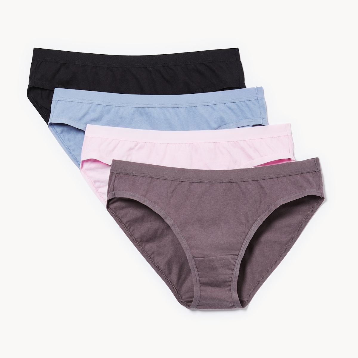 Ens. 4culottes bikini en coton biologique - Assorties