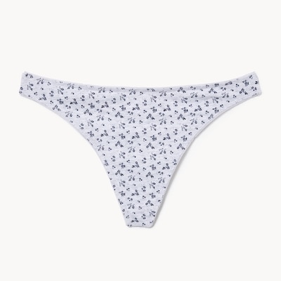 Cotton Picot Thong - Grey
