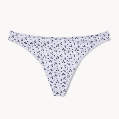 Tanga en coton à picots - Gris