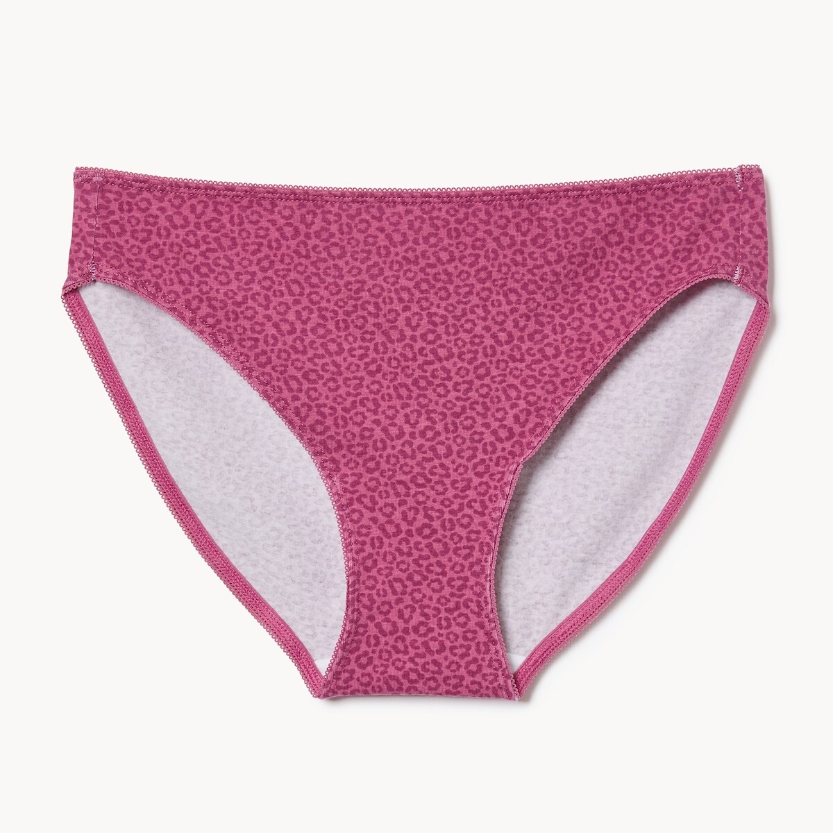 Culotte bikini en coton  picots - Mauve