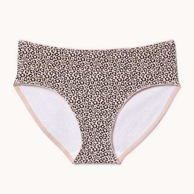 Culotte à taille basse en coton à picots - Beige