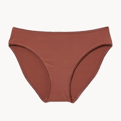Culotte bikini à picots - Brun