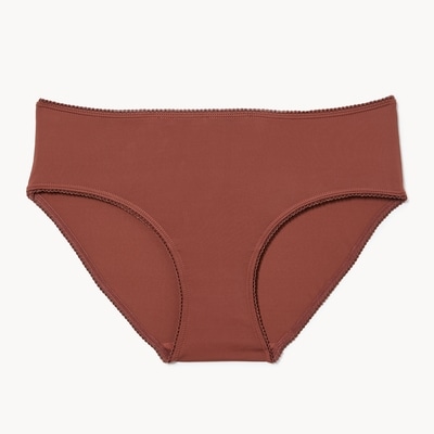 Culotte à taille basse à picots - Brun