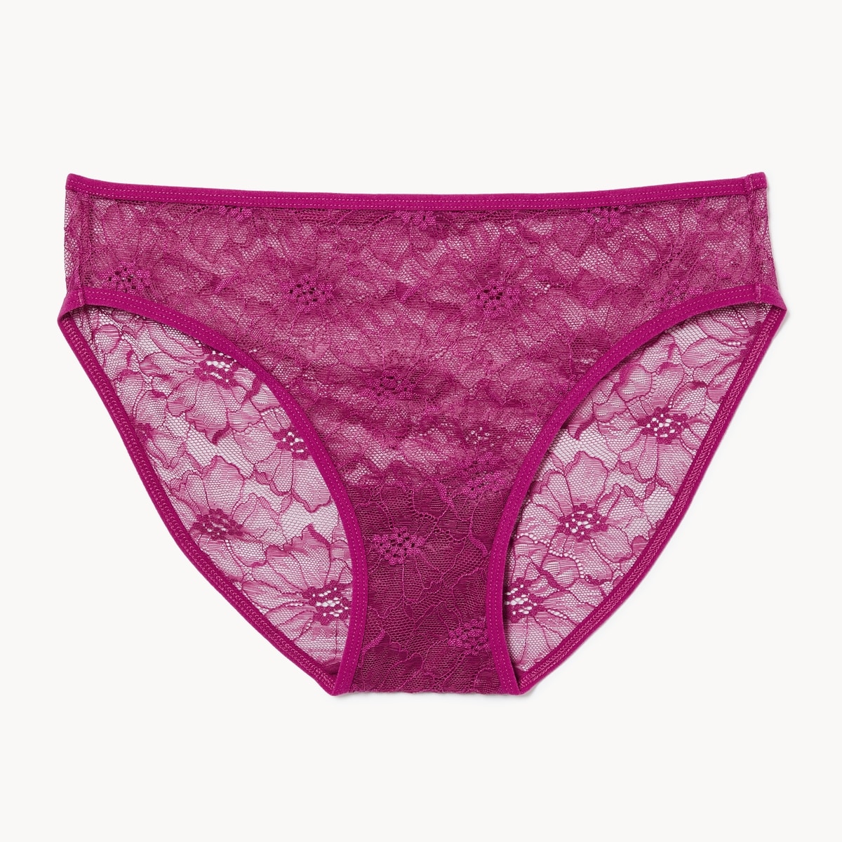Culotte bikini en dentelle - Fuchsia
