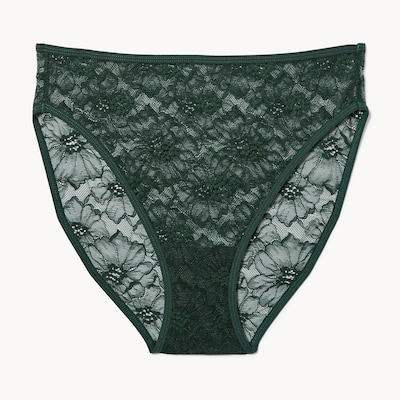 Lace High Cut Brief - Dark Green