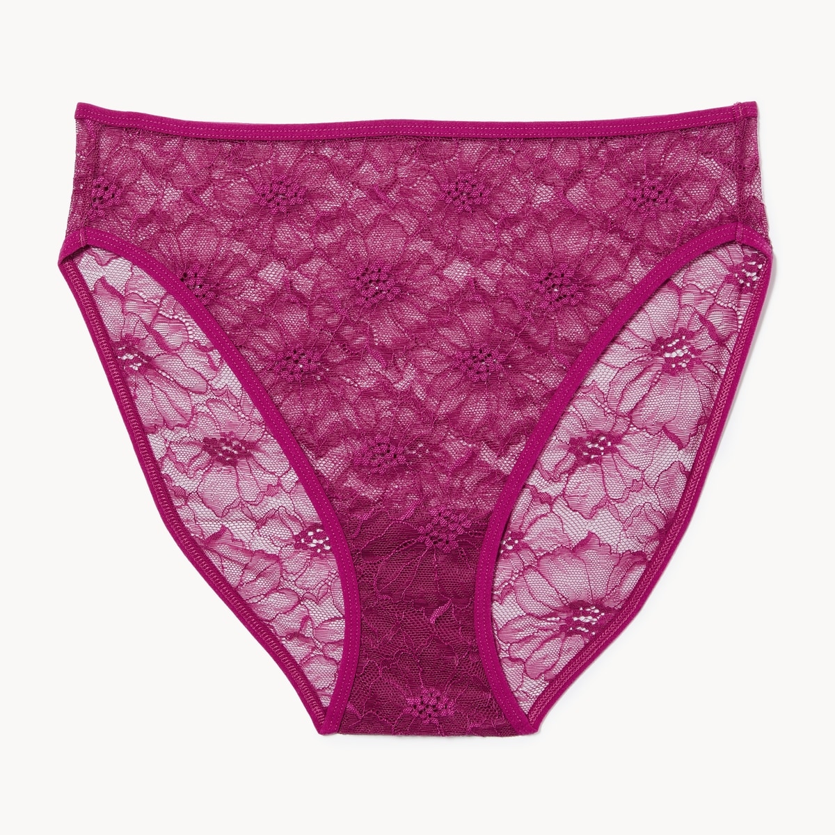 Lace High Cut Brief - Fuchsia