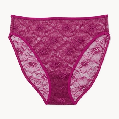 Lace High Cut Brief - Fuchsia
