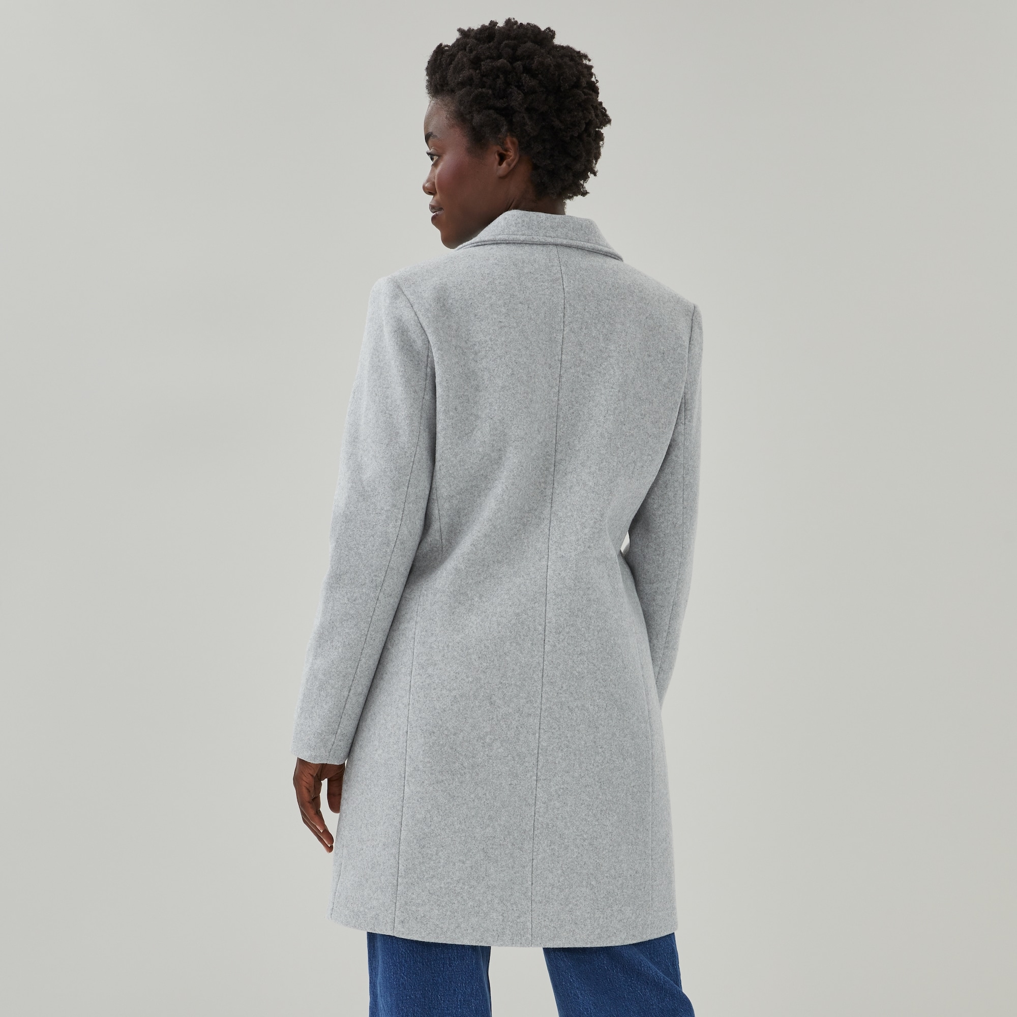 Melton Car Coat in Grey Mix from Joe Fresh